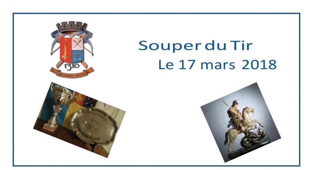 Souper du Tir 2018 – 17 mars 2018 à 19h00 🗓 🗺