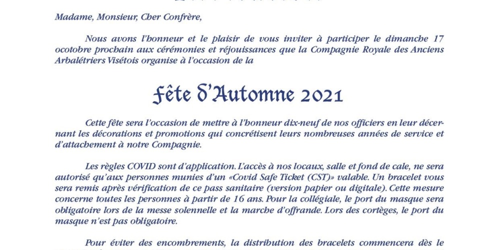 Fête d’Automne 2021 🗓 🗺