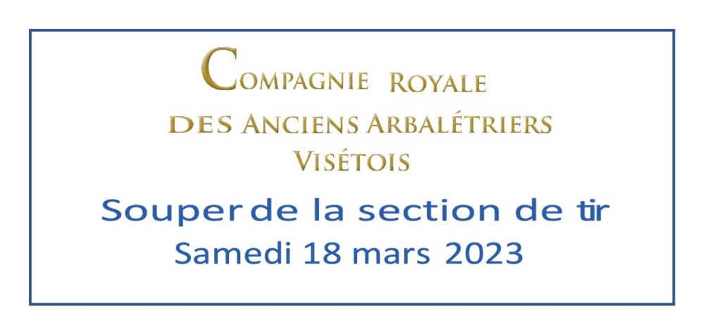 Souper du Tir 2023 – 18 mars 2023 à 18h30 🗓 🗺