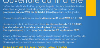 Ouverture du Tir d&rsquo;Ete 2026
