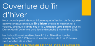 Ouverture du Tir d&rsquo;Hiver 2026